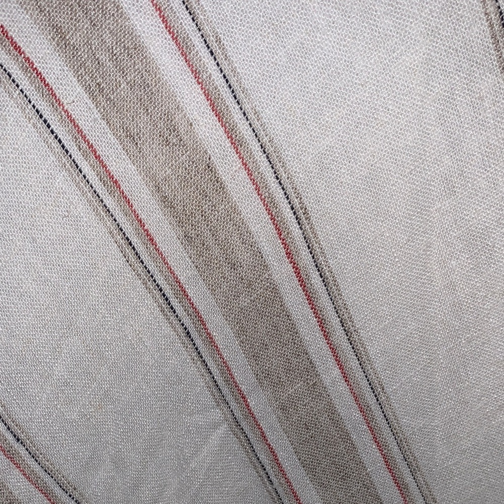 Soft Surroundings Equinox Women’s Cream and Tan Striped Dress Linen Blend Sz M - Picture 9 of 10